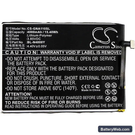 GIONEE A1 Lite Replacement Battery, 3.85V, 4000mAh, Li-Polymer 3