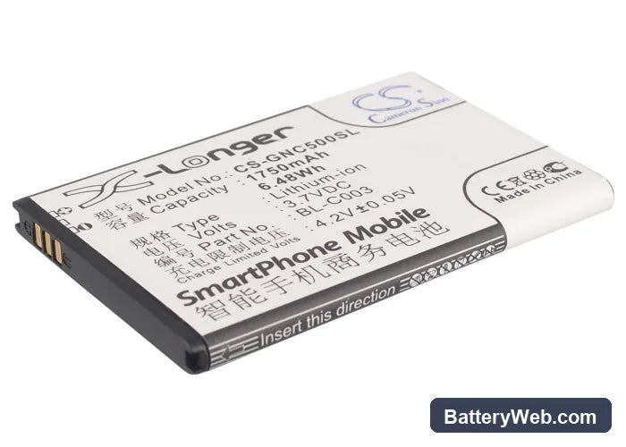 GIONEE C500 Replacement Battery, 3.7V, 1750mAh, Li-ion 1