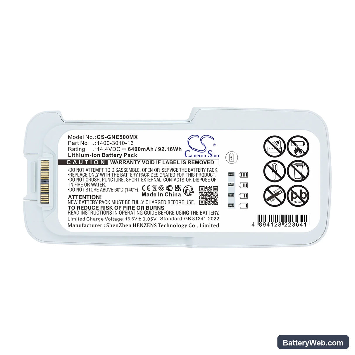 Inogen One G5 Replacement Battery, 14.4V, 6400mAh, Li-ion 5