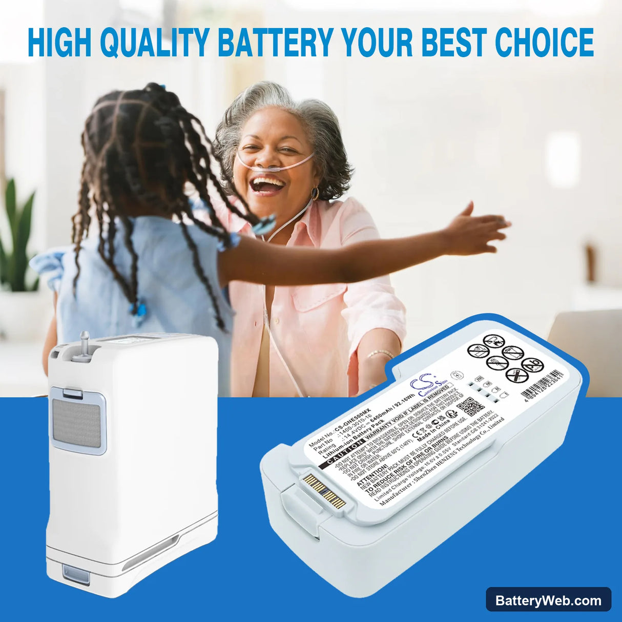 Inogen One G5 Replacement Battery, 14.4V, 6400mAh, Li-ion 6