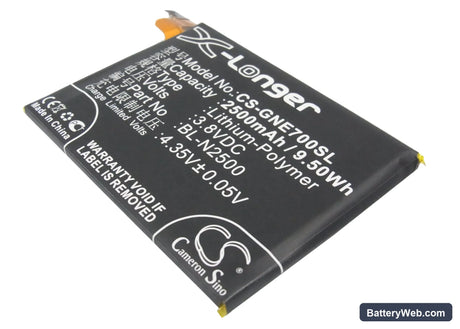GIONEE E7 Replacement Battery, 3.8V, 2500mAh, Li-Polymer 1