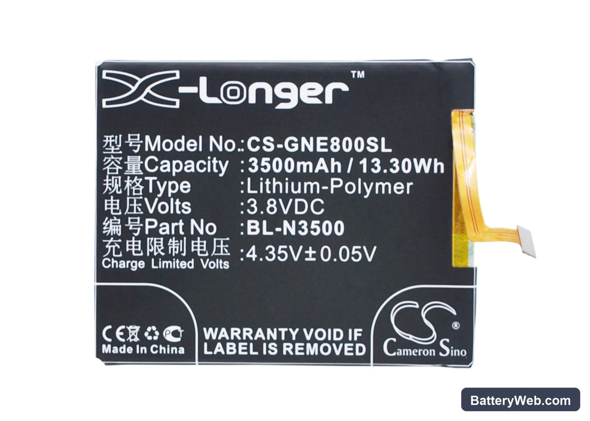 BLU Pure XL Replacement Battery, 3.8V, 3500mAh, Li-Polymer 5