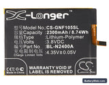 GIONEE F105 Replacement Battery, 3.8V, 2300mAh, Li-Polymer 5