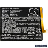 GIONEE F205 Replacement Battery, 3.85V, 2700mAh, Li-Polymer 3