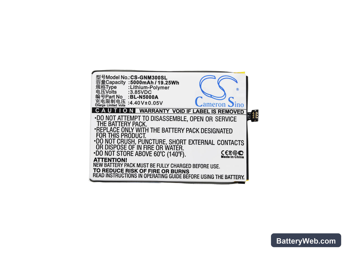 GIONEE M3 Replacement Battery, 3.85V, 5000mAh, Li-Polymer 5