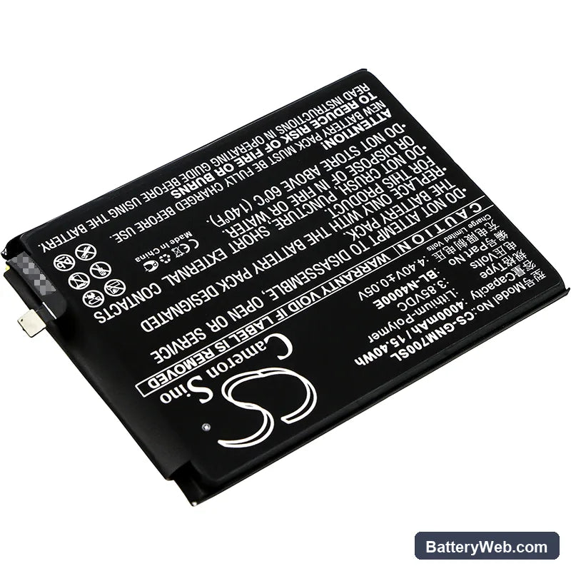 GIONEE M7 Replacement Battery, 3.85V, 4000mAh, Li-Polymer 2