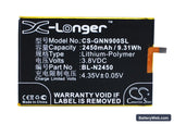 GIONEE ELIFE S5.5L Replacement Battery, 3.8V, 2450mAh, Li-Polymer 5