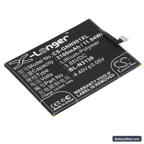 GIONEE S6 Pro Replacement Battery, 3.85V, 3100mAh, Li-Polymer 1
