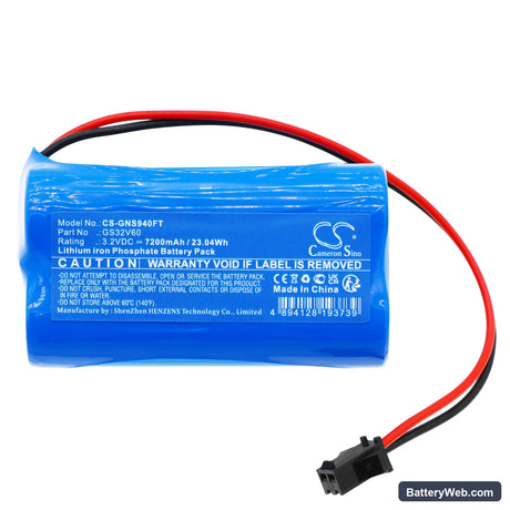 Gama Sonic GS-94C-D Replacement Battery, 3.2V, 7200mAh, LiFePO4 3