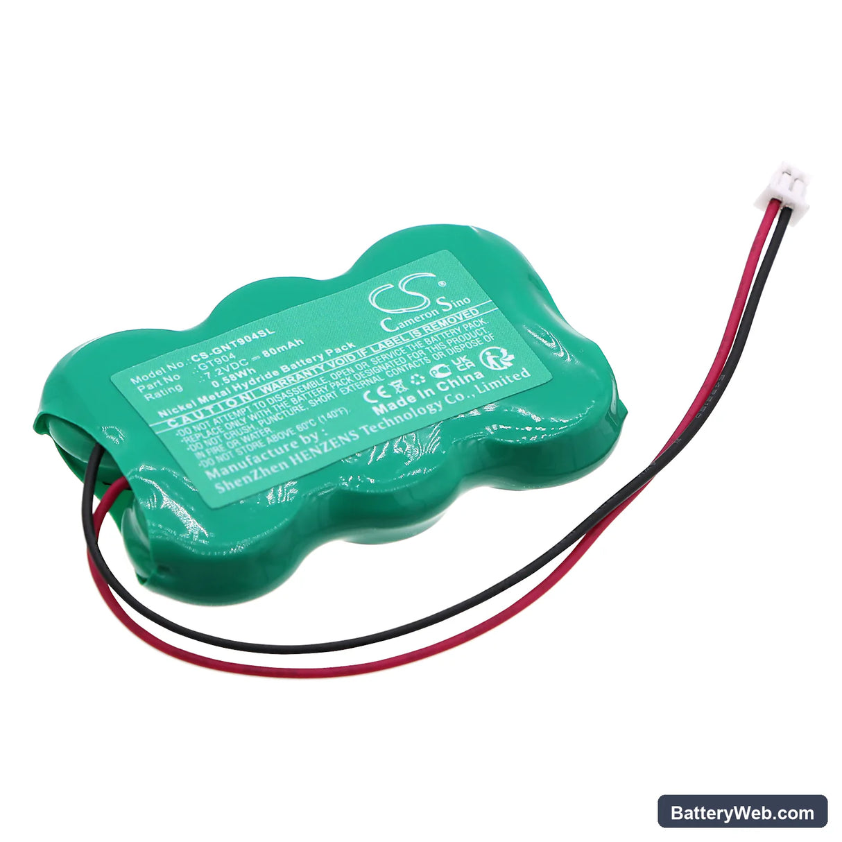 Getronic GT Auto Alarm Car Siren Replacement Battery, 7.2V, 80mAh, Ni-MH 1