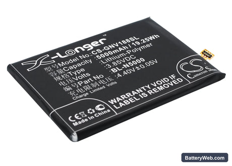BLU Studio Energy Replacement Battery, 3.85V, 5000mAh, Li-Polymer 3