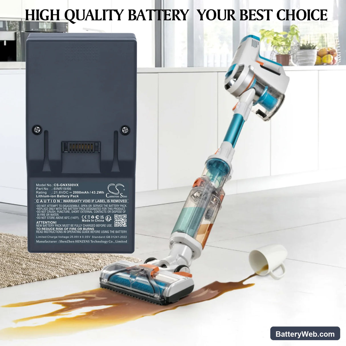 Genius Invictus X3 Replacement Battery, 21.6V, 2000mAh, Li-ion 6