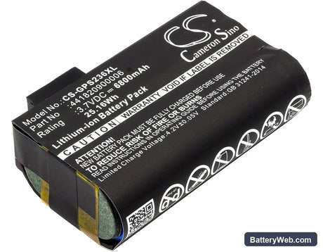 Getac PS236 Replacement Battery, 3.7V, 6800mAh, Li-ion 1