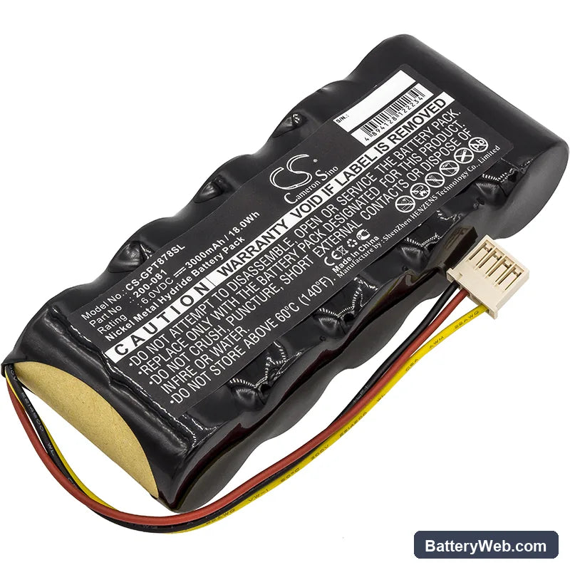 Panametrics PT878 Flowmeter Replacement Battery, 6V, 3000mAh, Ni-MH 1