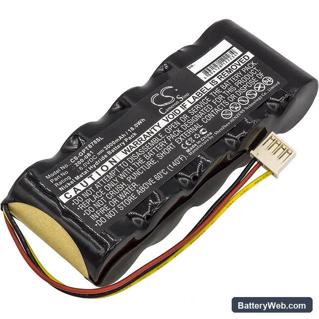 Panametrics PT878 Flowmeter Replacement Battery, 6V, 3000mAh, Ni-MH 1