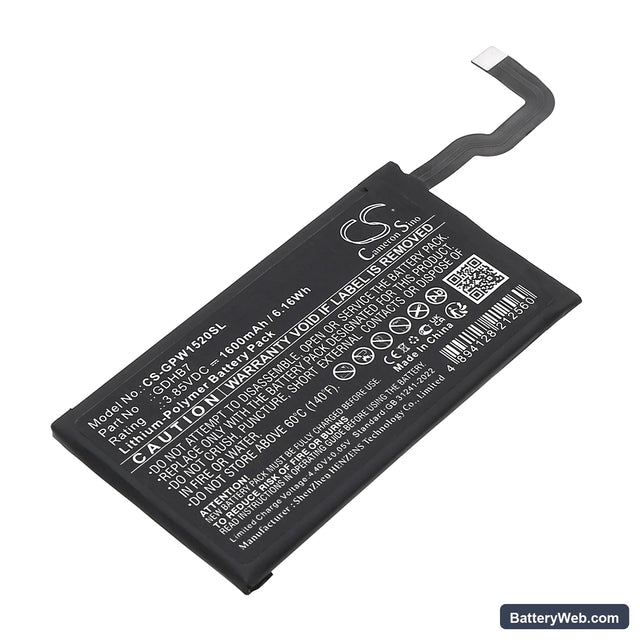 Google GC15S Replacement Battery, 3.85V, 1600mAh, Li-Polymer 1