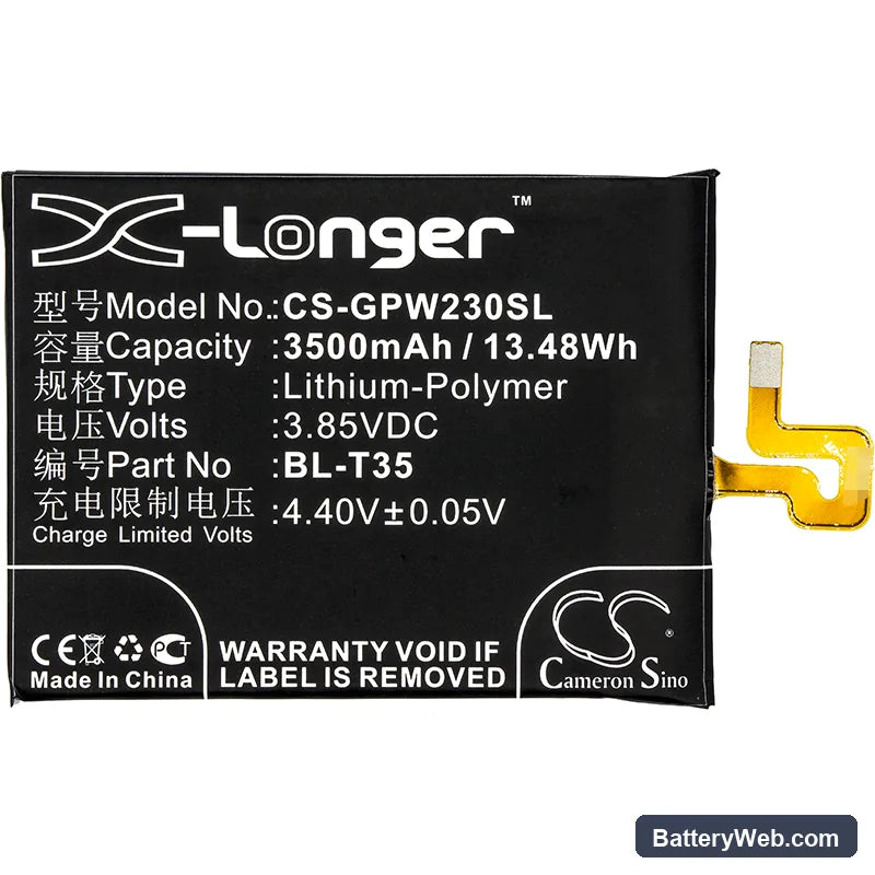 Google Pixel 2 XL 2018 Replacement Battery, 3.85V, 3500mAh, Li-Polymer 3