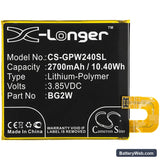 Google Pixel 2B Replacement Battery, 3.85V, 2700mAh, Li-Polymer 3