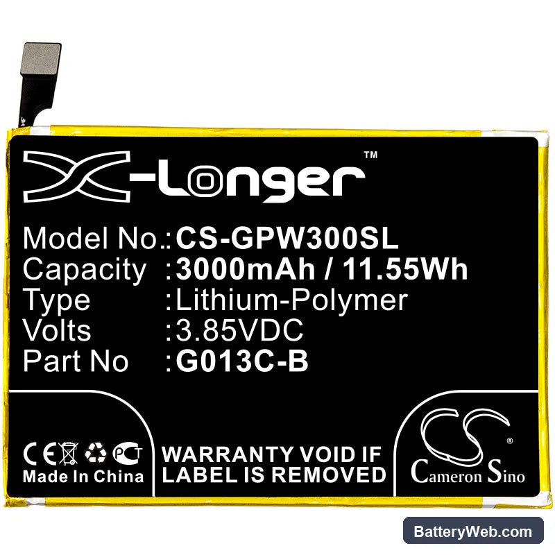 Google Pixel XL 3 Replacement Battery, 3.85V, 3000mAh, Li-Polymer 3