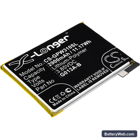 Google Pixel 3 Replacement Battery, 3.85V, 2900mAh, Li-Polymer 1