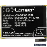 Google Pixel 3 Replacement Battery, 3.85V, 2900mAh, Li-Polymer 3