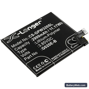 Google Pixel 3A Replacement Battery, 3.85V, 2900mAh, Li-Polymer 1