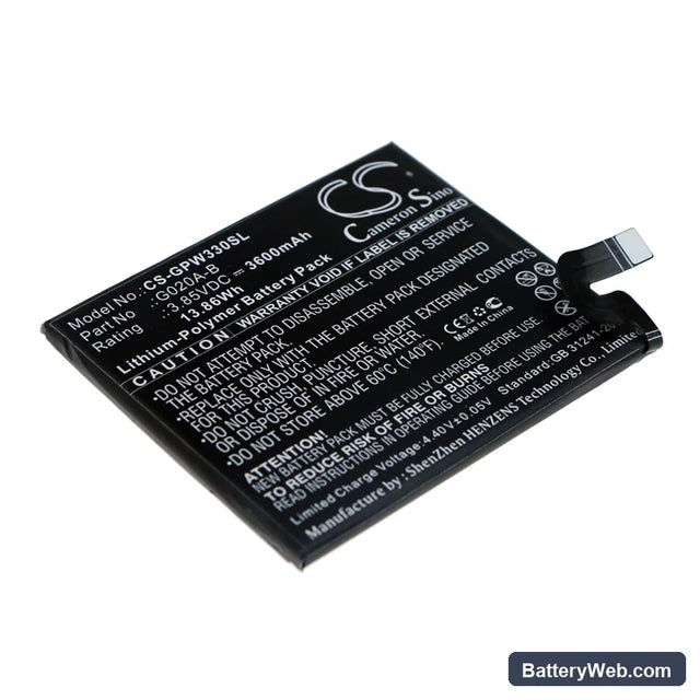 Google Pixel 3A XL Replacement Battery, 3.85V, 3600mAh, Li-Polymer 1