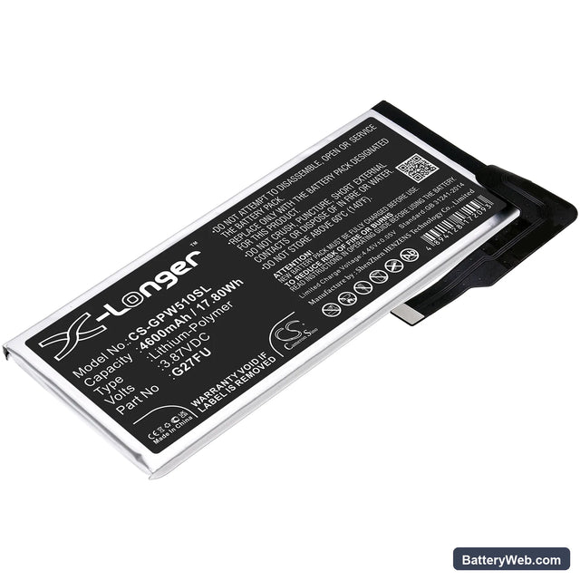 Google Pixel 5A Replacement Battery, 3.87V, 4600mAh, Li-Polymer 1