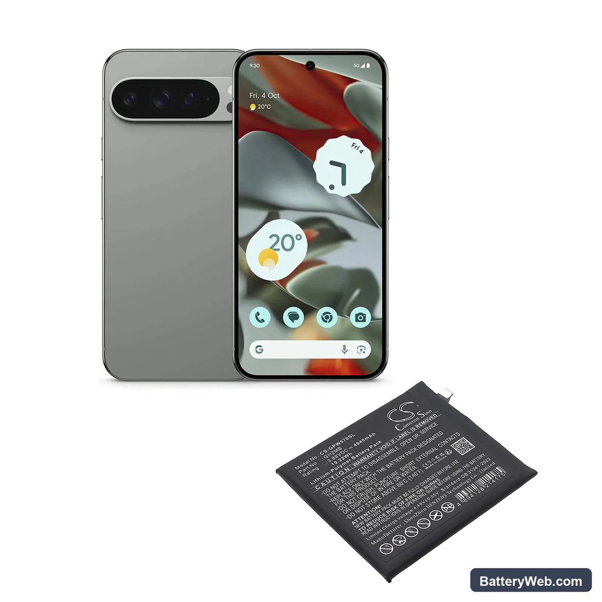 Google GQ57S Replacement Battery, 3.89V, 4940mAh, Li-Polymer 5