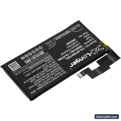 Google Pixel 6 Pro Replacement Battery, 3.85V, 4900mAh, Li-Polymer 2