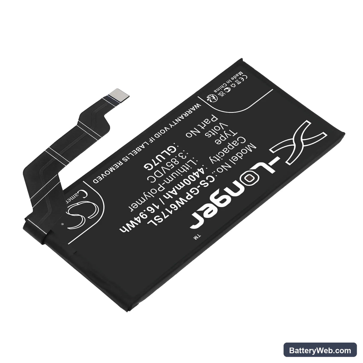 Google Pixel 6a Replacement Battery, 3.85V, 4400mAh, Li-Polymer 2