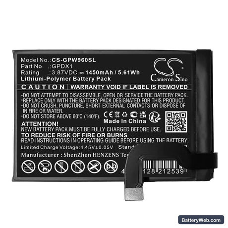 Google G0B96 Replacement Battery, 3.87V, 1450mAh, Li-Polymer 1