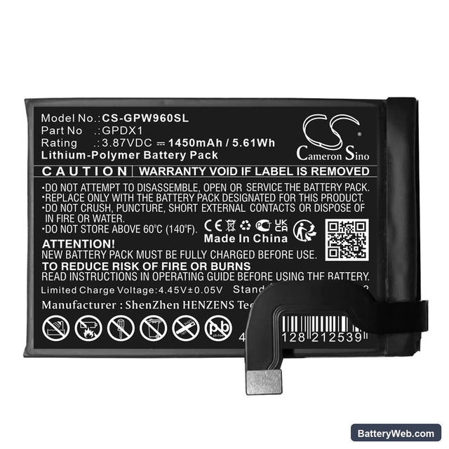 Google G0B96 Replacement Battery, 3.87V, 1450mAh, Li-Polymer 1
