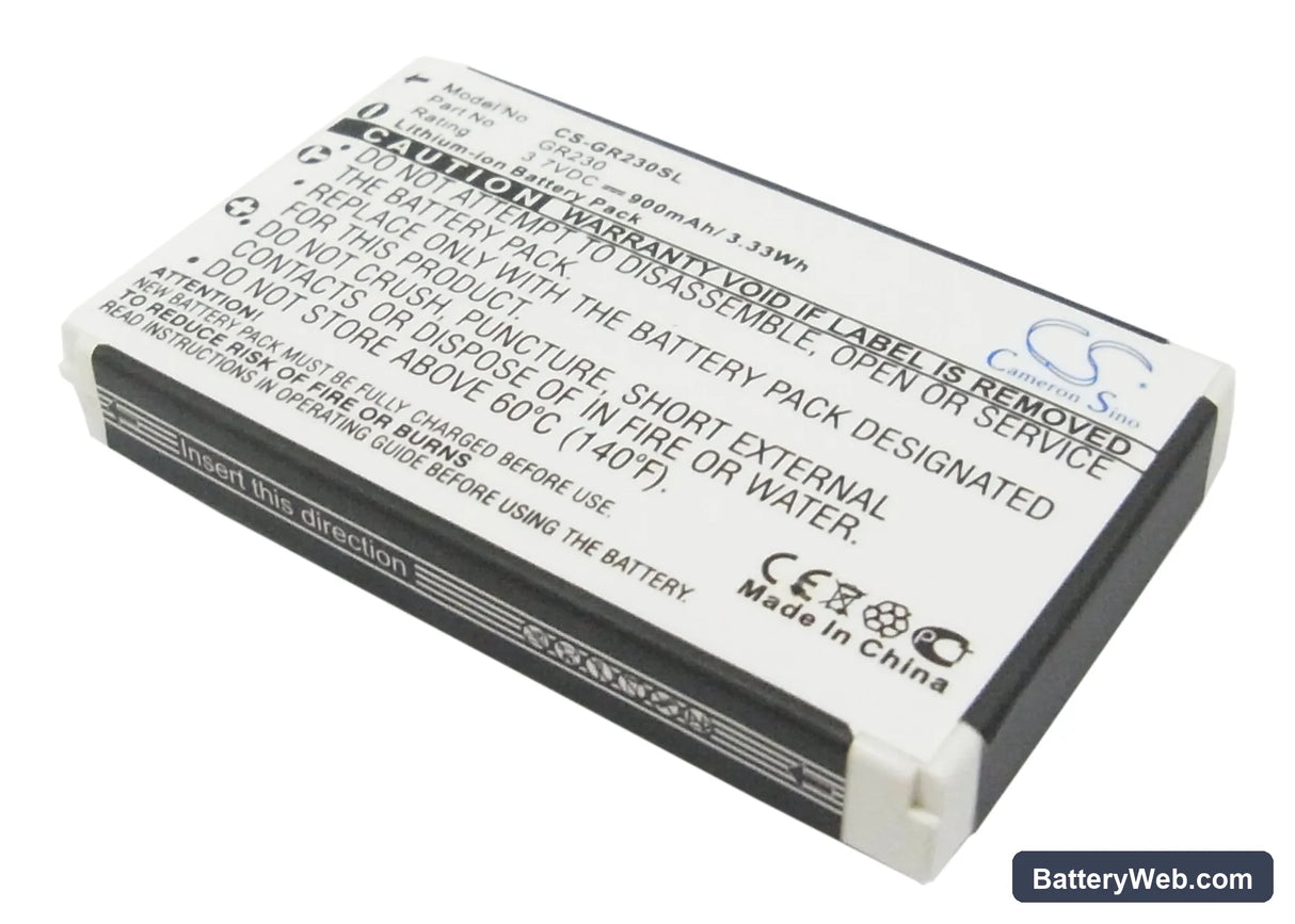 Holux GR-230 GPS Receiver Replacement Battery, 3.7V, 900mAh, Li-ion 1