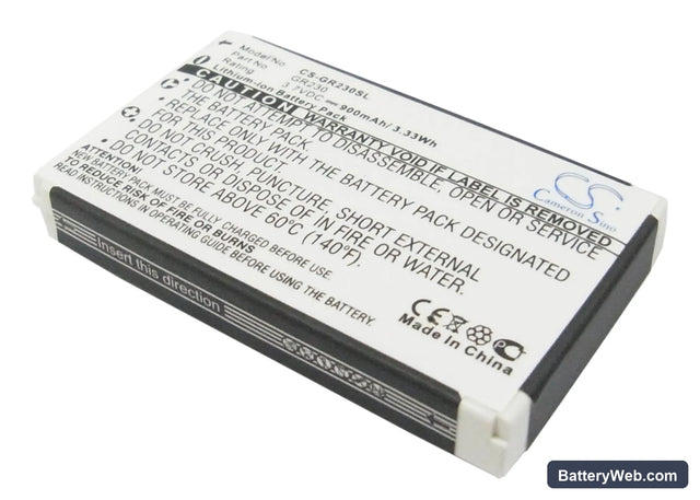 Holux GR-230 GPS Receiver Replacement Battery, 3.7V, 900mAh, Li-ion 1