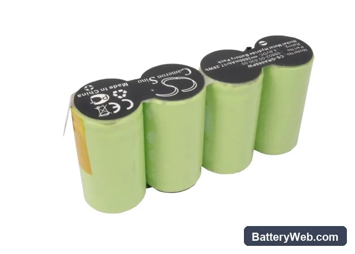 Gardena 8816 Replacement Battery, 4.8V, 3600mAh, Ni-MH 2