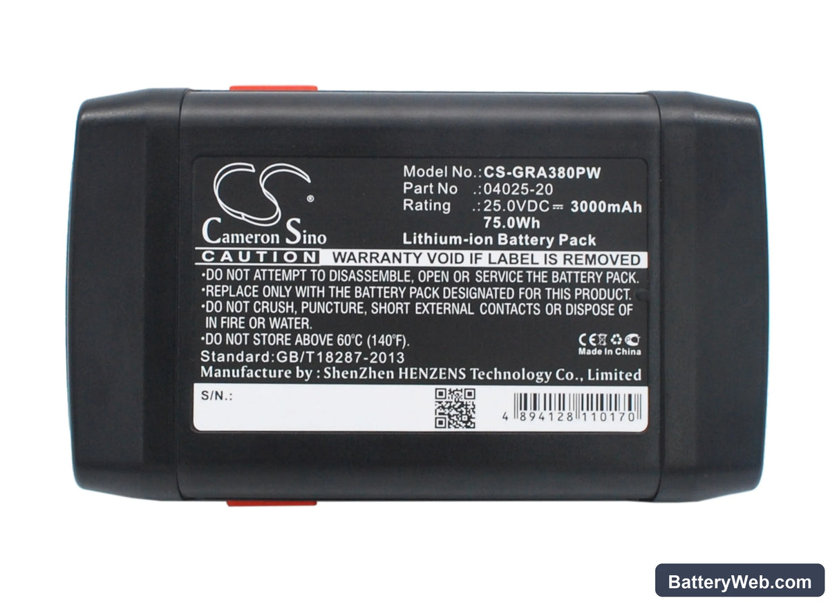 Gardena Accu-Spindelmaher 380 Li Replacement Battery, 25V, 3000mAh, Li-ion 5