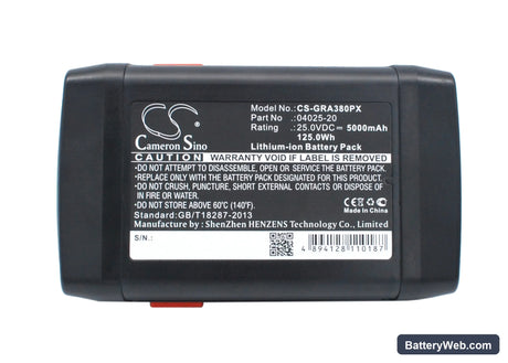 Gardena Accu-Spindelmaher 380 Li Replacement Battery, 25V, 5000mAh, Li-ion 5