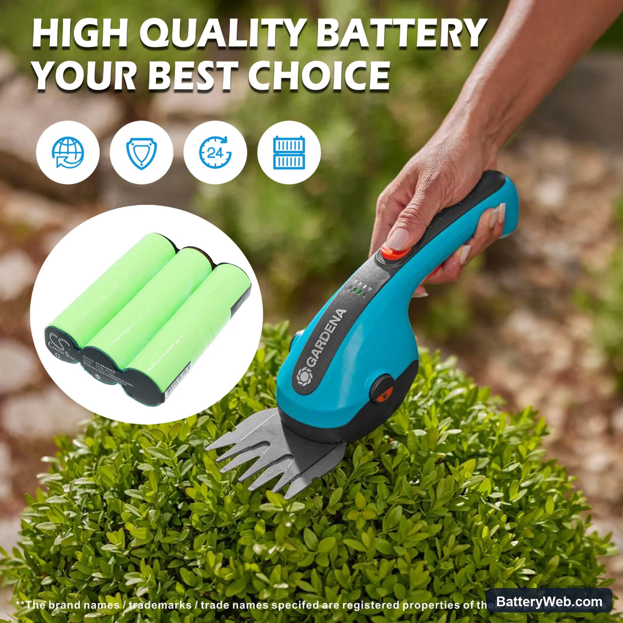 Wolf Garten Grasschere Replacement Battery, 7.2V, 3600mAh, Ni-MH 6