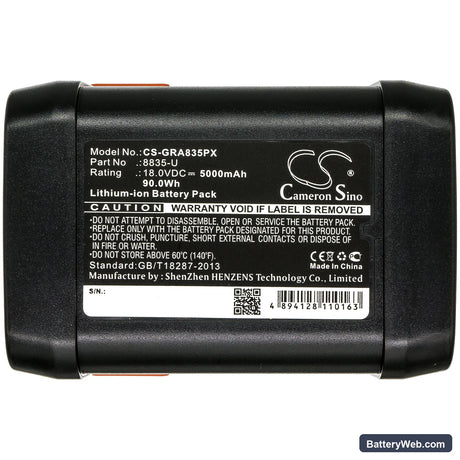 Gardena 8841 Replacement Battery, 18V, 5000mAh, Li-ion 5