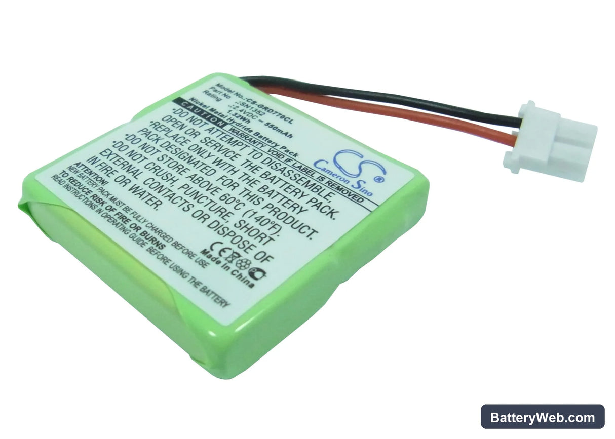 Grundig D770A Replacement Battery, 2.4V, 550mAh, Ni-MH 1