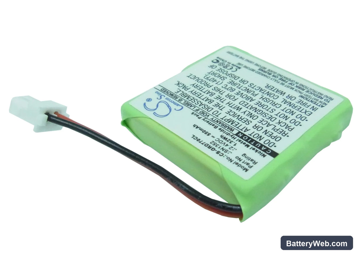 Grundig D770A Replacement Battery, 2.4V, 550mAh, Ni-MH 2