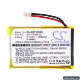 Garmin Forerunner 225 Replacement Battery, 3.7V, 180mAh, Li-Polymer 3