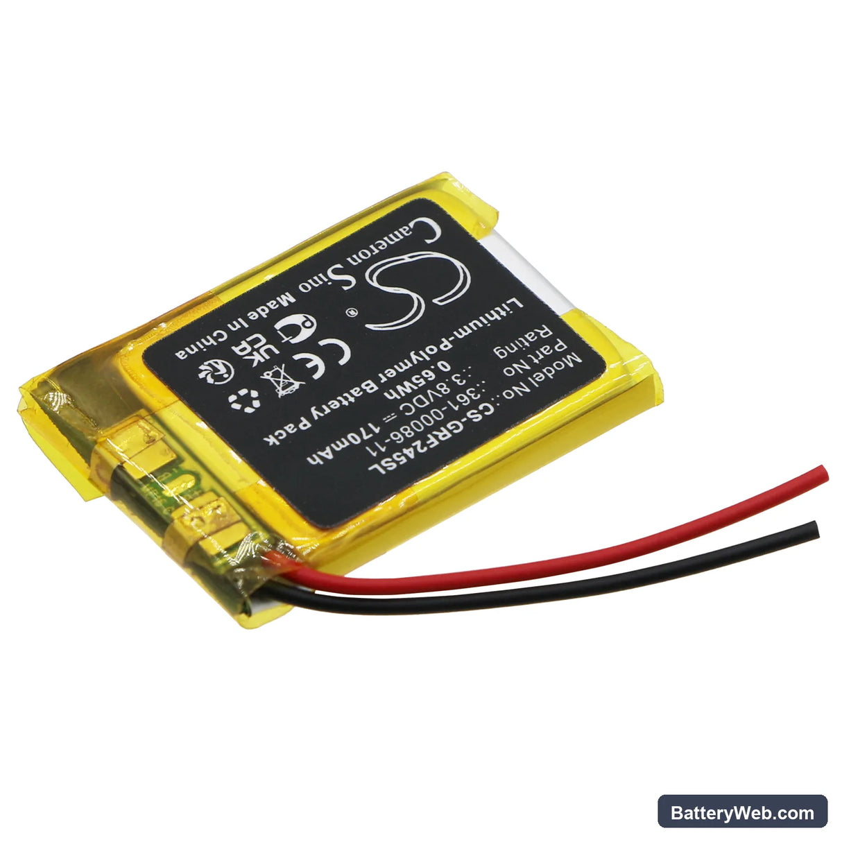 Garmin Forerunner 245 Replacement Battery, 3.8V, 170mAh, Li-Polymer 2