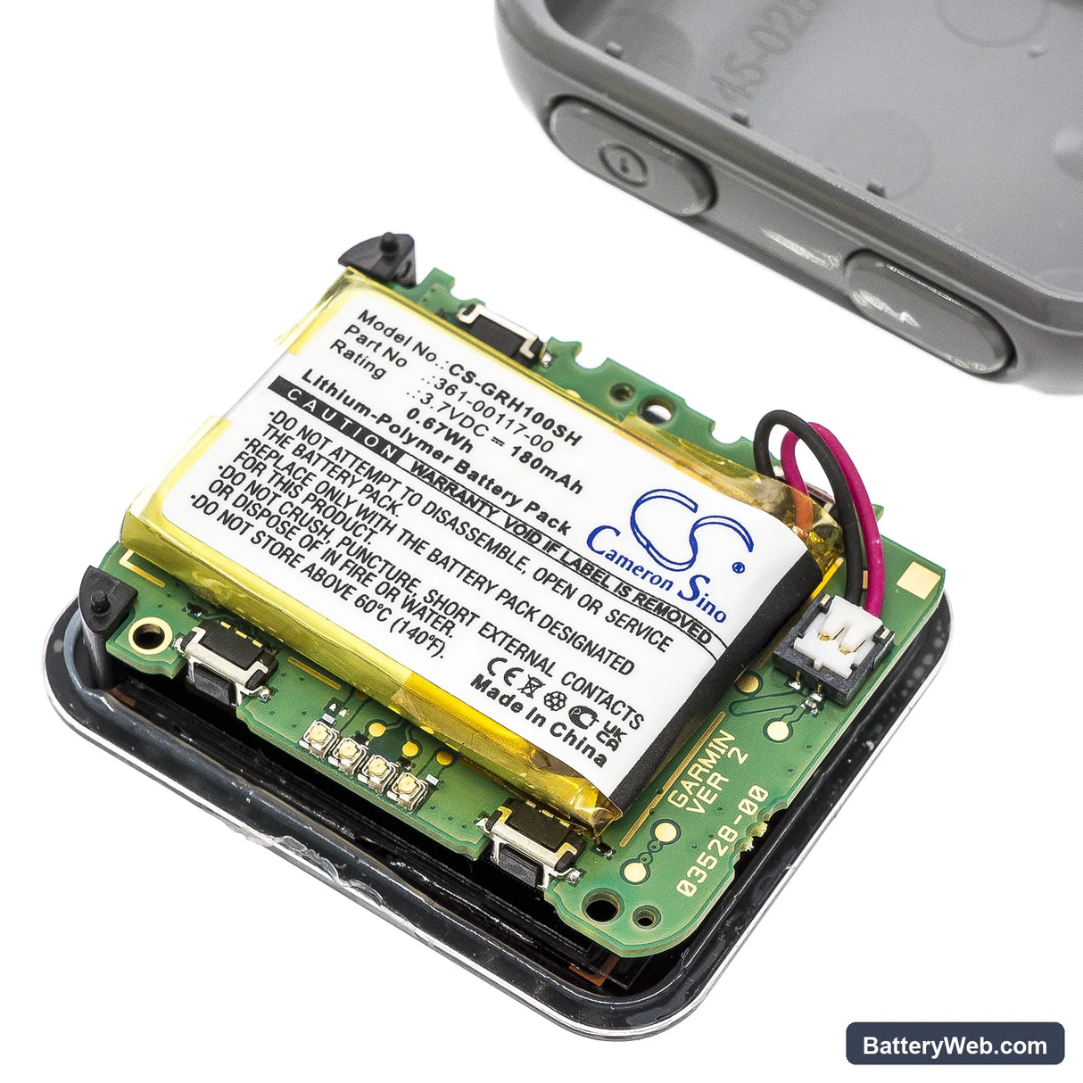 Garmin Approach S10 Replacement Battery, 3.7V, 180mAh, Li-Polymer 7