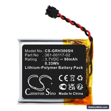Garmin Forerunner 30 Replacement Battery, 3.7V, 90mAh, Li-Polymer 3