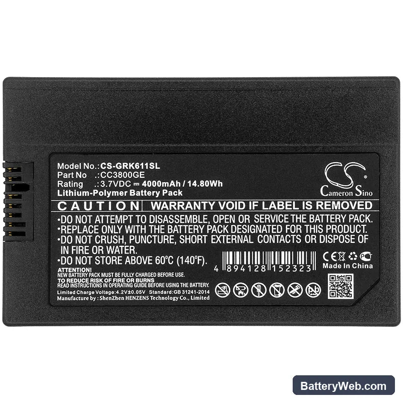 GE Druck DPI 611 Replacement Battery, 3.7V, 4000mAh, Li-Polymer 3