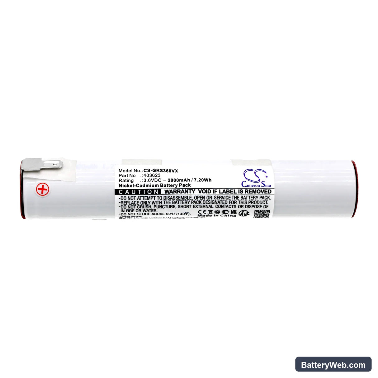 Gorenje MVCE36EB Replacement Battery, 3.6V, 2000mAh, Ni-CD 3