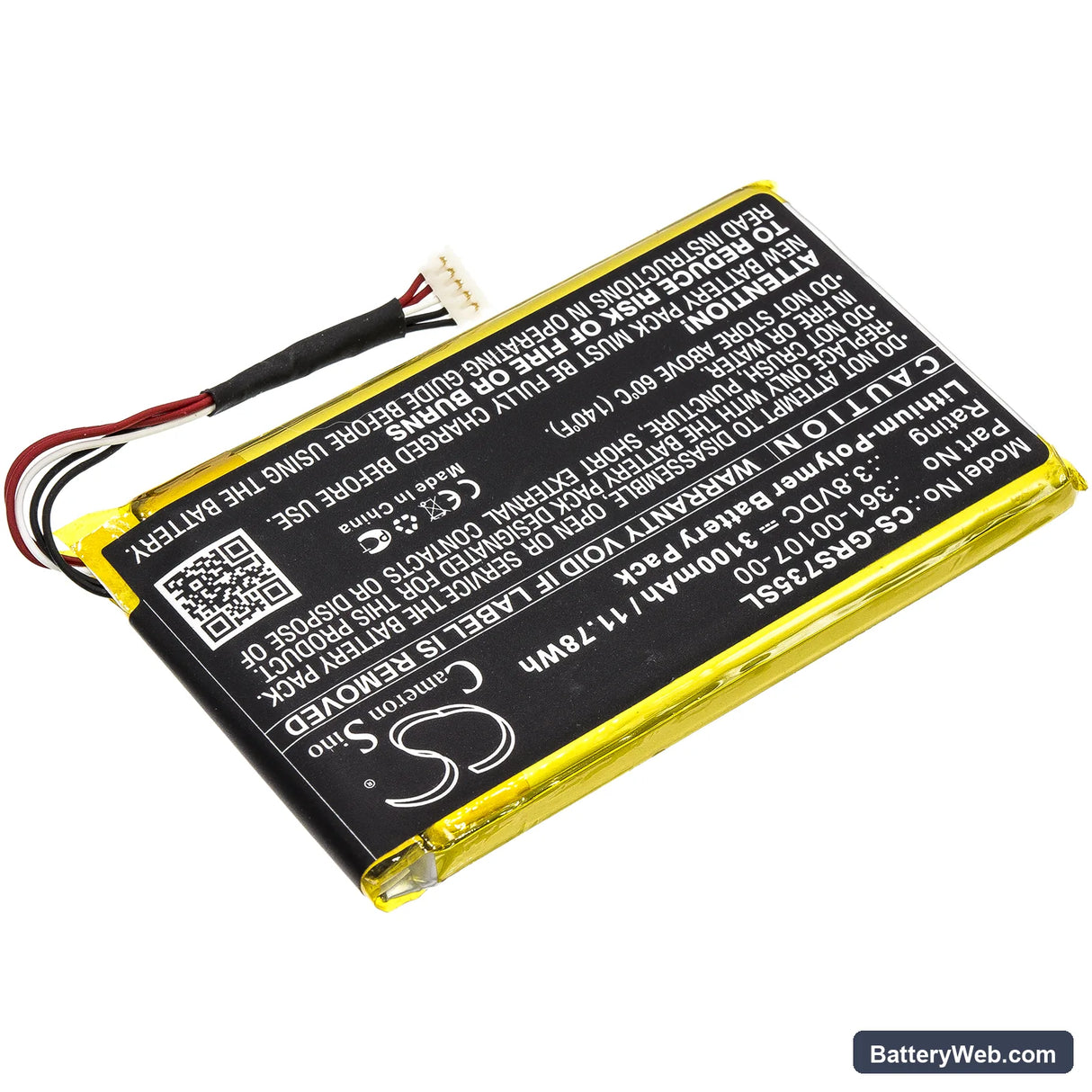 Garmin inReach SE Replacement Battery, 3.8V, 3100mAh, Li-Polymer 2