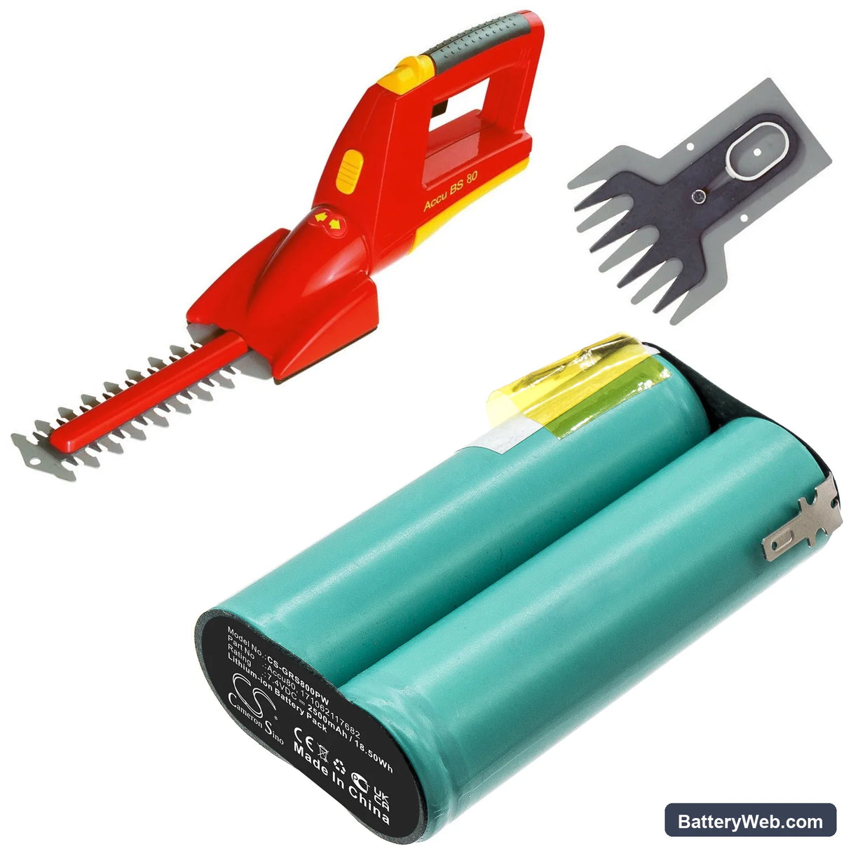 Gardena 8803 Replacement Battery, 7.4V, 2500mAh, Li-ion 4